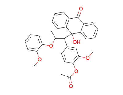 threo-1-(3-methoxy-4-acetoxyphenyl)-1-(10-hydroxy-9-oxoanthracen-10-yl)-2-(2-methoxyphenoxy)propane